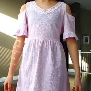 Pink and white dress